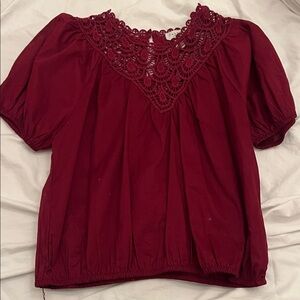 Calypso St. Barth Deep Red Lace Blouse